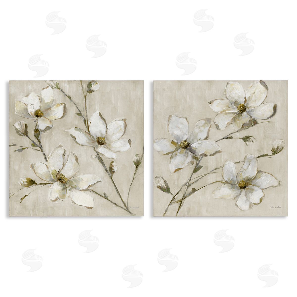 Outstretched Dogwood Branches Canvas Wall Art, Home Decor by Sally Swatland