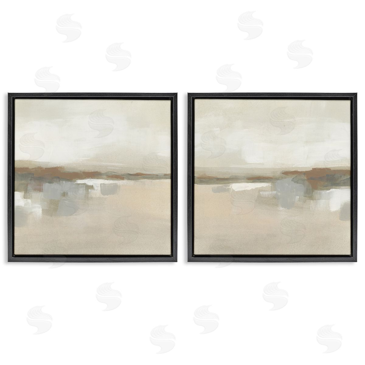 Earthy Landscape Impressions Black Floating Frame Canvas Wall Art, Home Decor by June Erica Vess