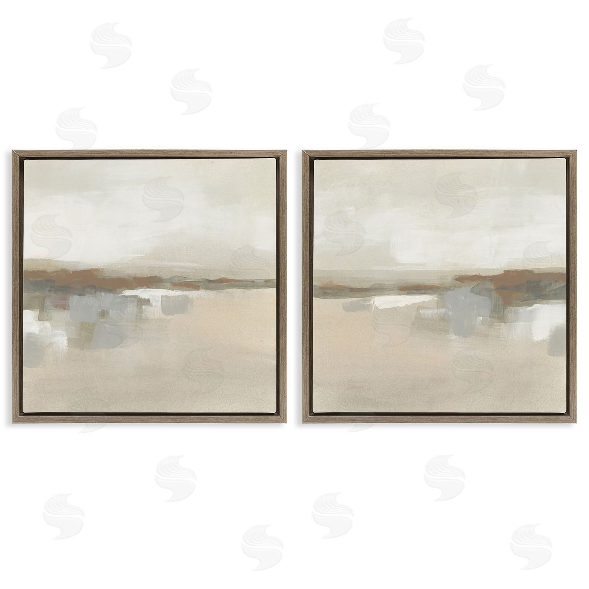 Earthy Landscape Impressions Brown Floating Frame Canvas Wall Art, Home Decor by June Erica Vess