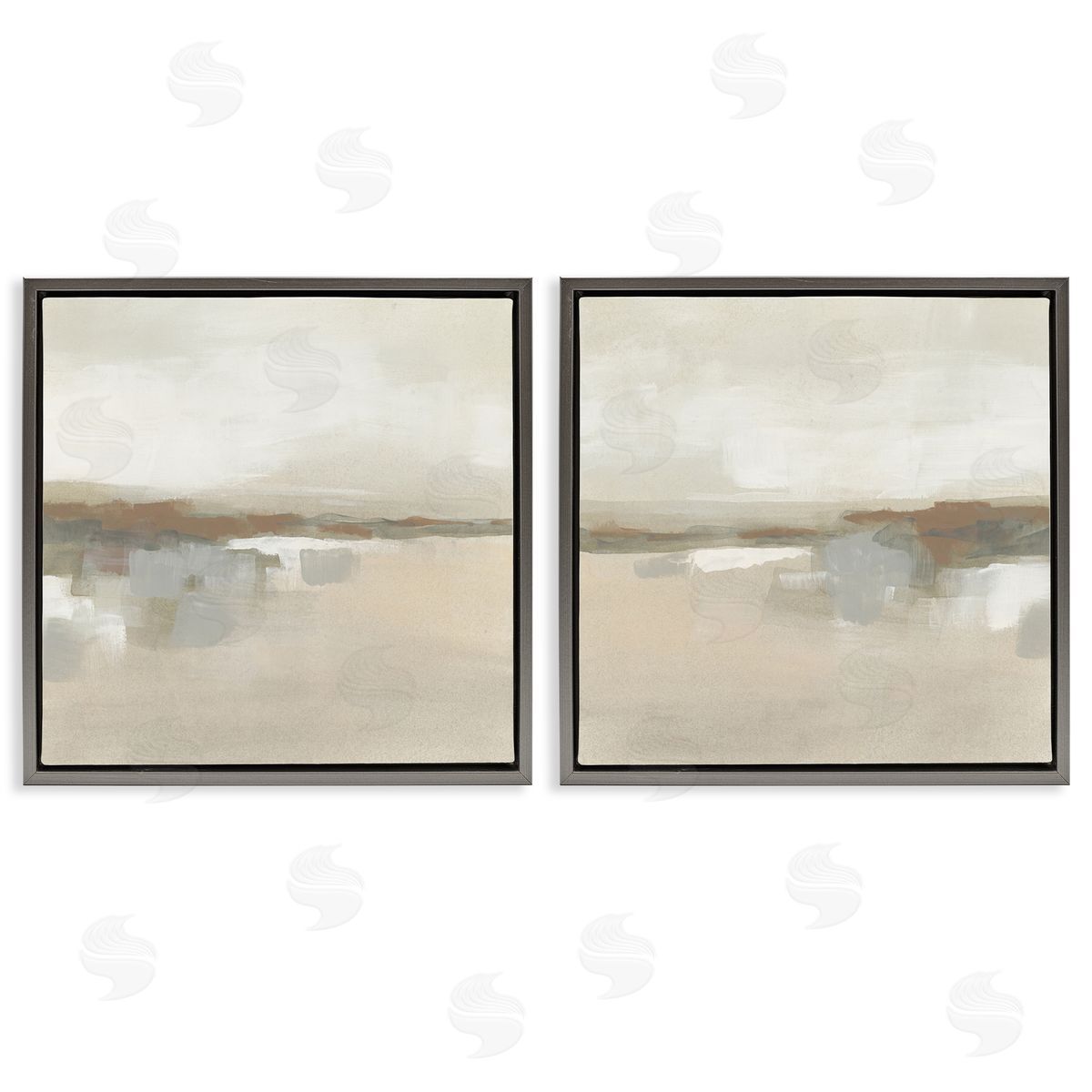 Earthy Landscape Impressions Grey Floating Frame Canvas Wall Art, Home Decor by June Erica Vess