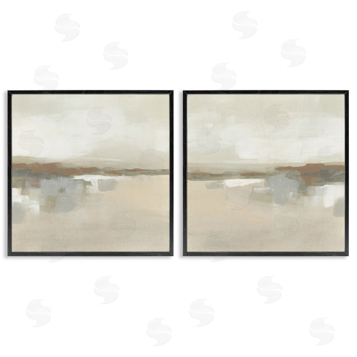 Earthy Landscape Impressions Black Frame Print Wall Art, Home Decor by June Erica Vess