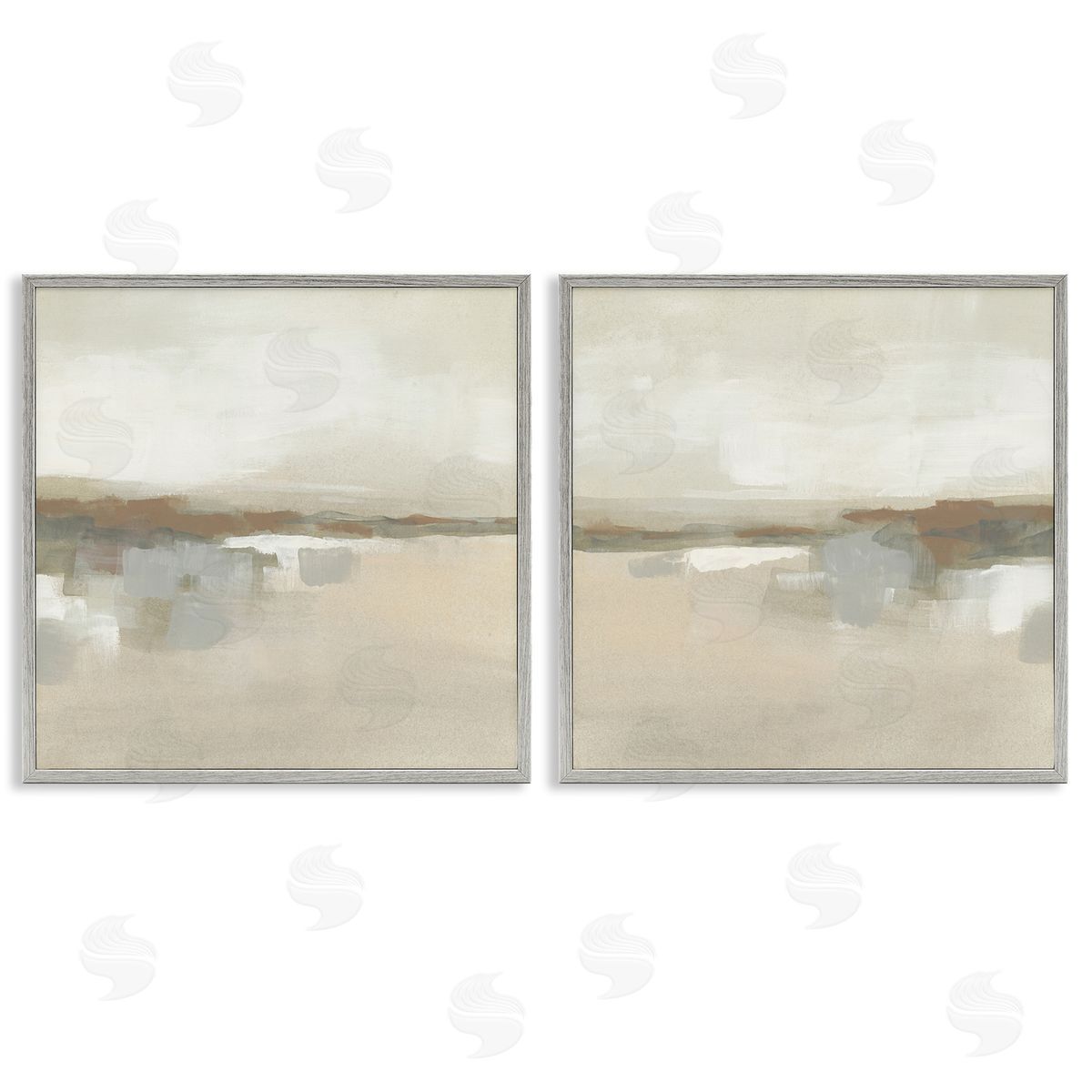 Earthy Landscape Impressions Grey Frame Print Wall Art, Home Decor by June Erica Vess
