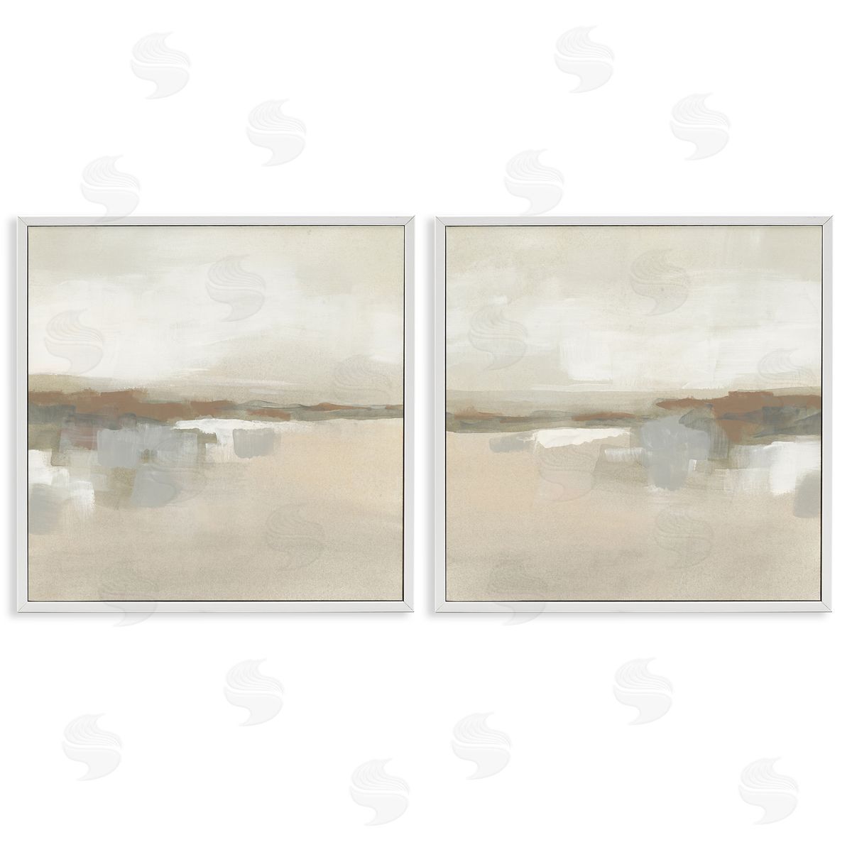 Earthy Landscape Impressions White Frame Print Wall Art, Home Decor by June Erica Vess