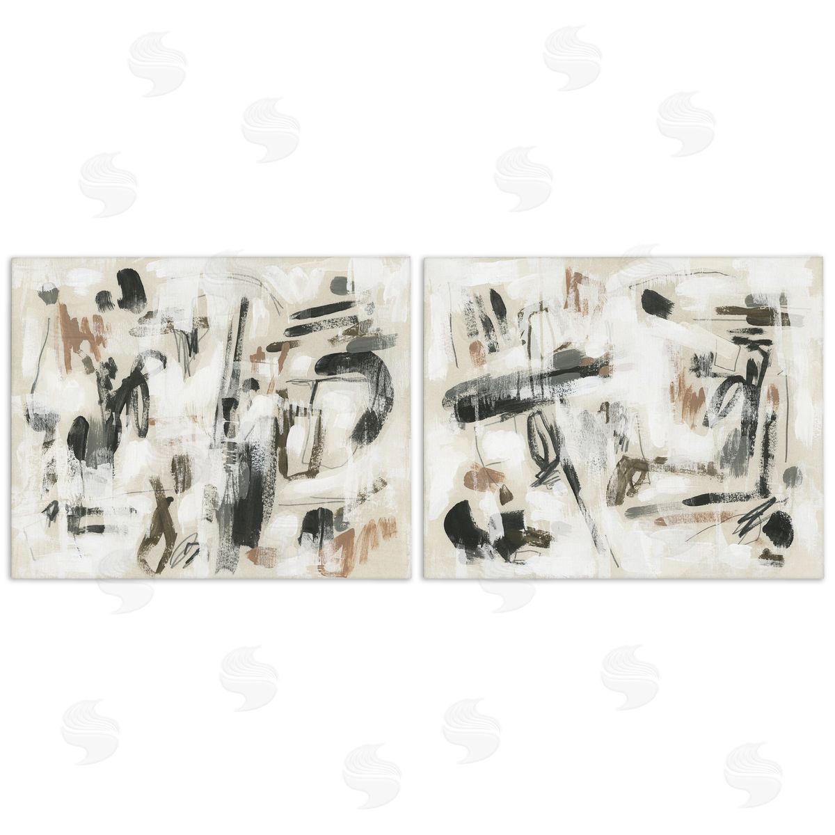 Neutral Earth Tones Abstraction Canvas Wall Art, Home Decor by June Erica Vess