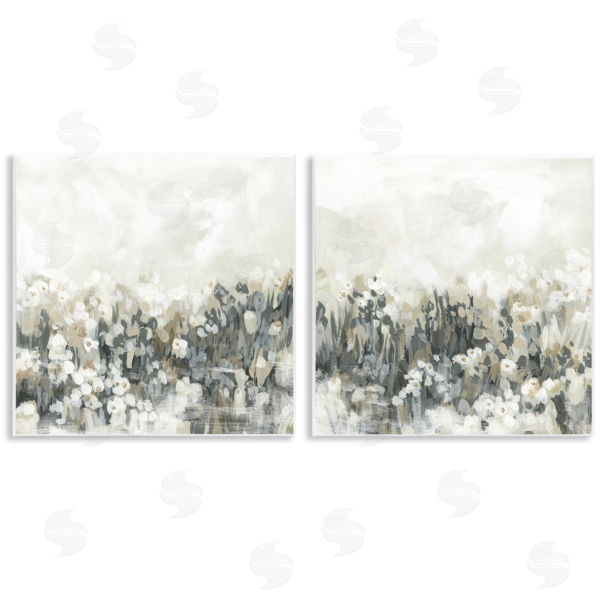 Brushed Flower Meadow Impressions Wood Plaque Wall Art, Home Decor by June Erica Vess