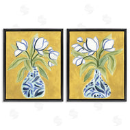 June Erica Vess | Tulip Vases on Yellow