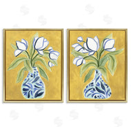June Erica Vess | Tulip Vases on Yellow