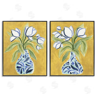 June Erica Vess | Tulip Vases on Yellow