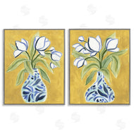 June Erica Vess | Tulip Vases on Yellow