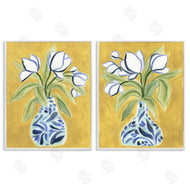June Erica Vess | Tulip Vases on Yellow