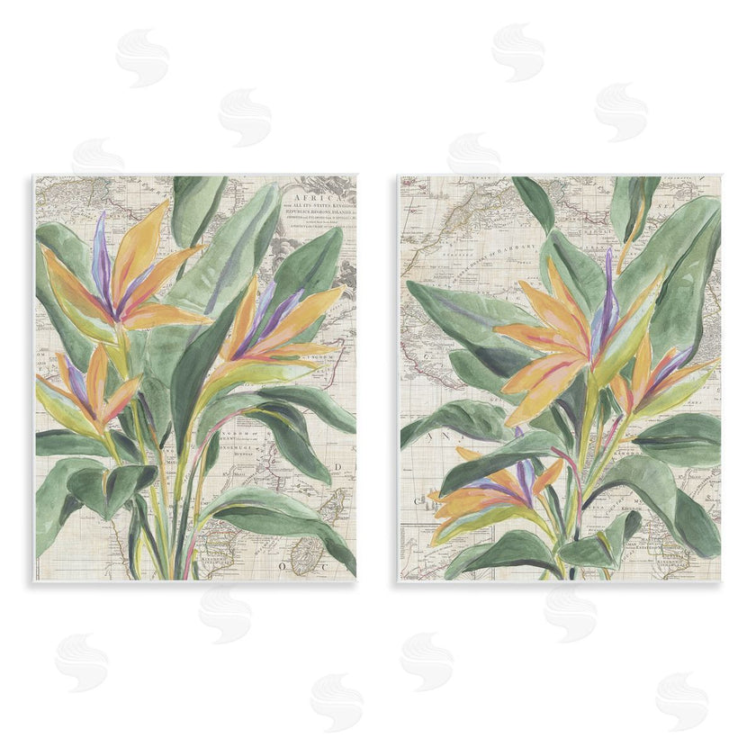 June Erica Vess | Flowers over Vintage Map