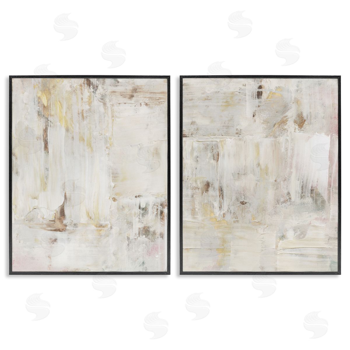Contemporary Muted Abstracts Black Frame Print Wall Art, Home Decor by Victoria Barnes