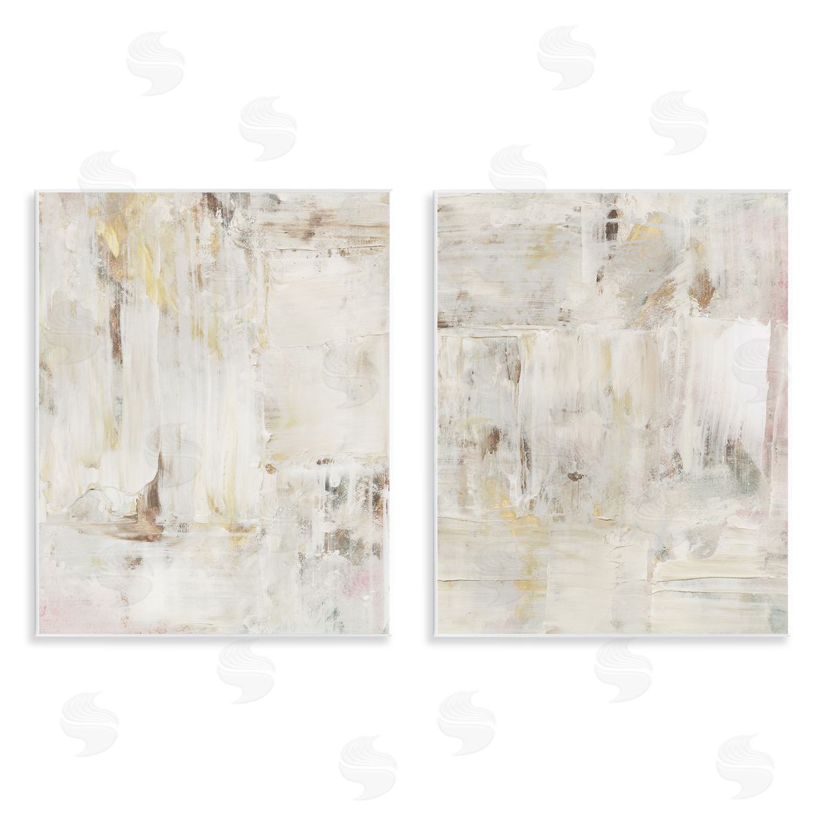Contemporary Muted Abstracts Wood Plaque Wall Art, Home Decor by Victoria Barnes