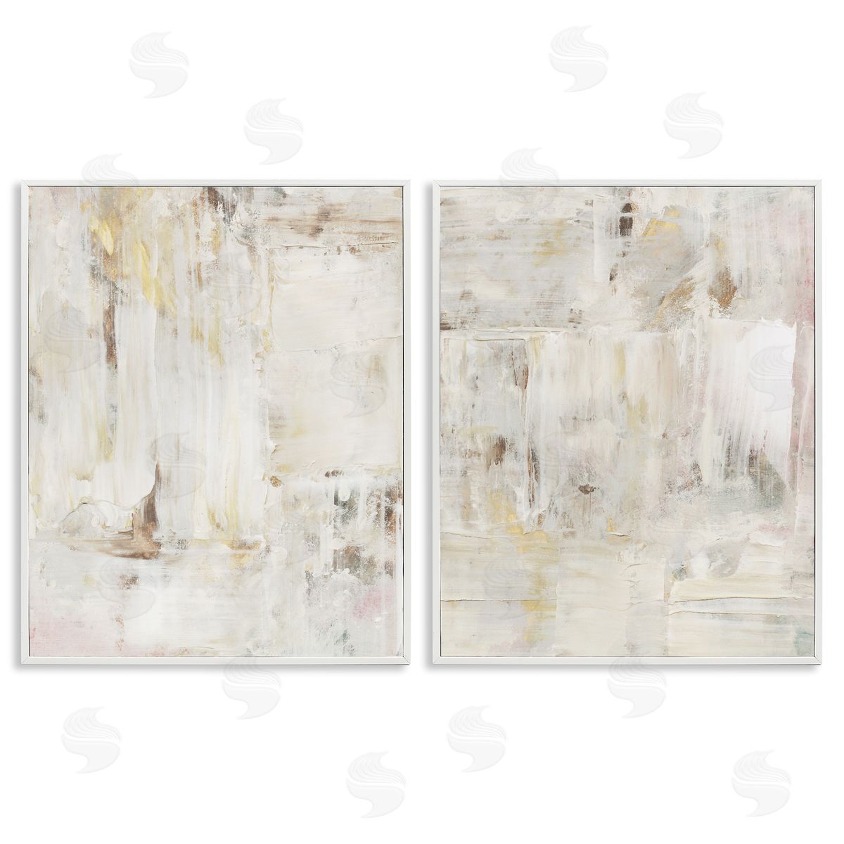 Contemporary Muted Abstracts White Frame Print Wall Art, Home Decor by Victoria Barnes