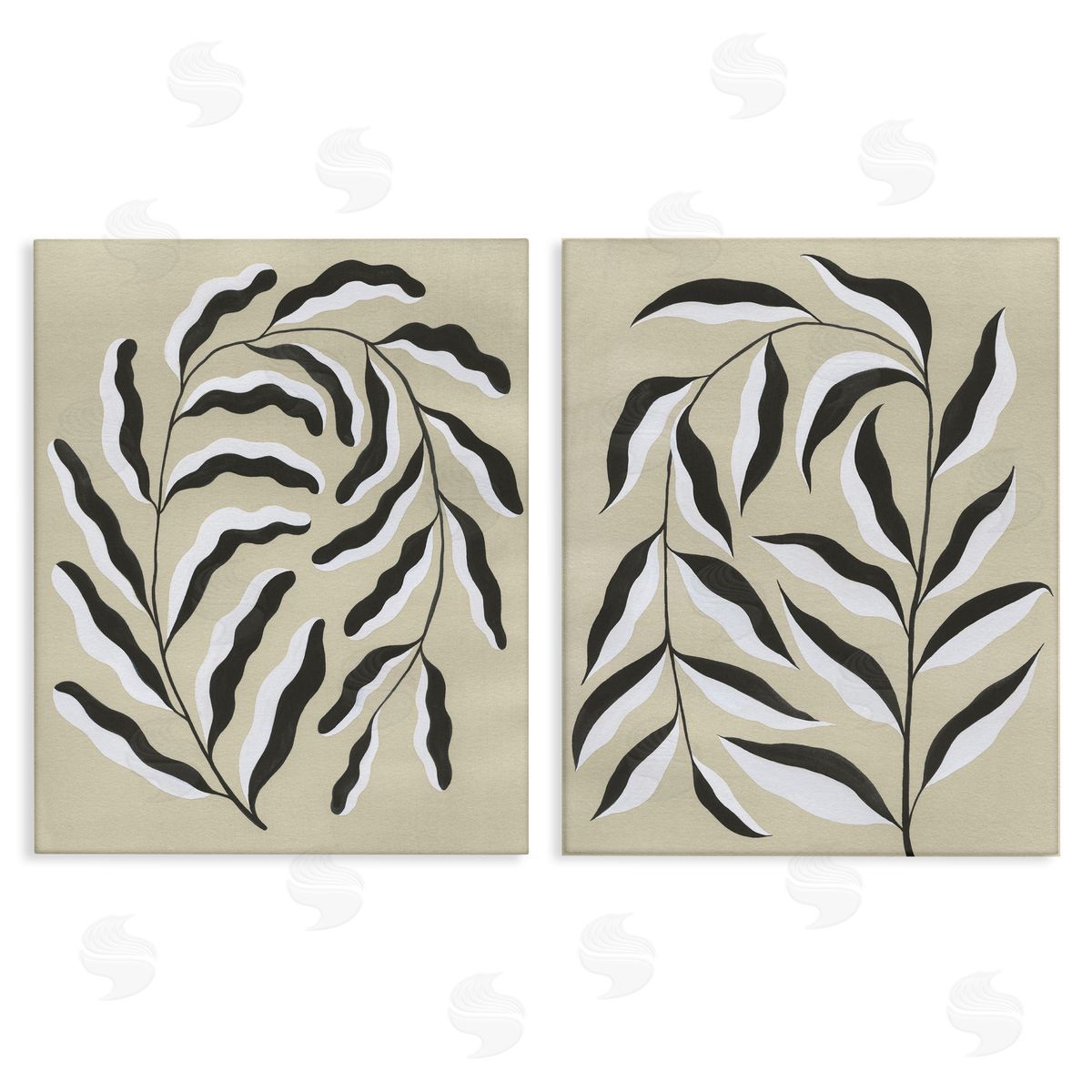 Midcentury Mod Botanicals Canvas Wall Art, Home Decor by Grace Popp
