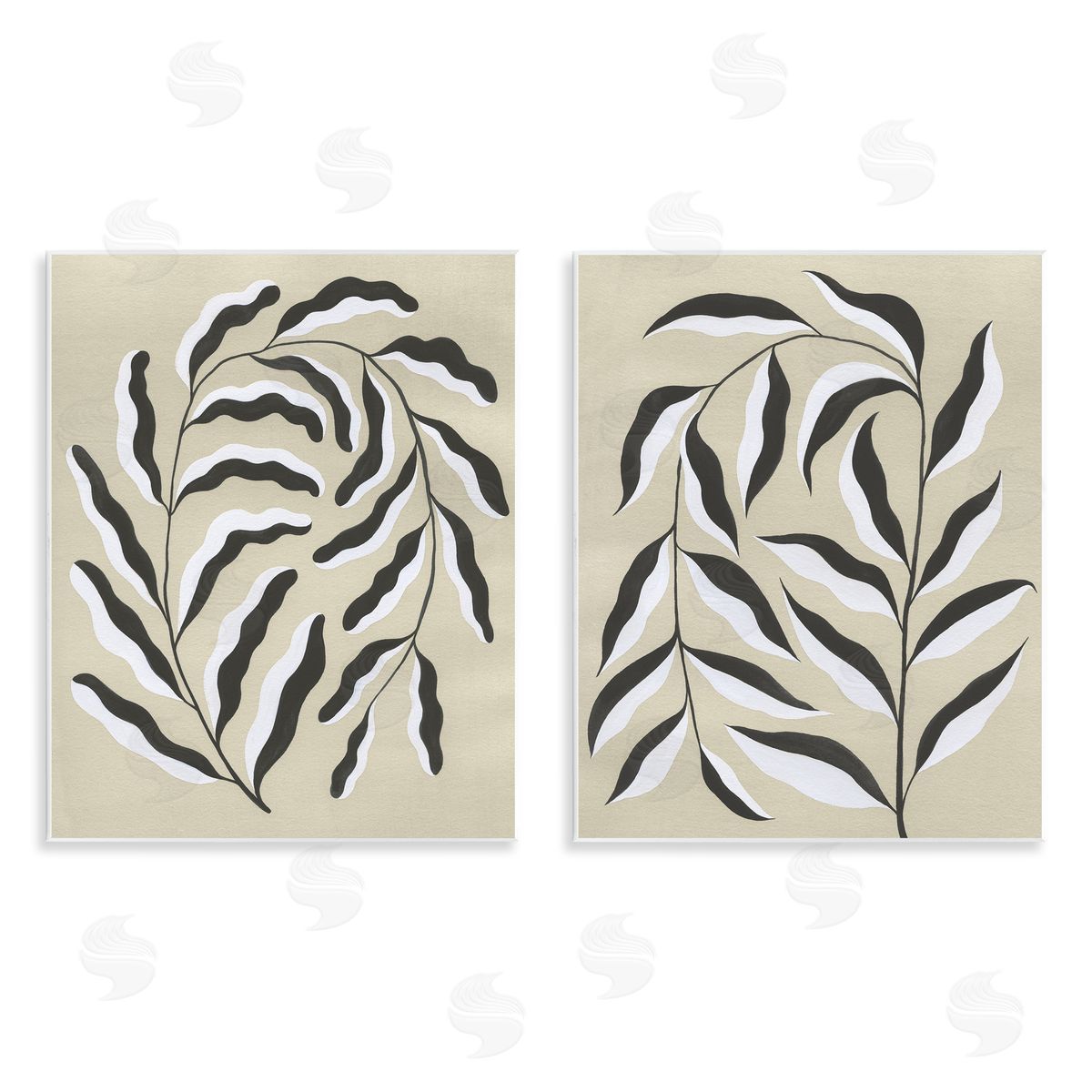 Midcentury Mod Botanicals Wood Plaque Wall Art, Home Decor by Grace Popp