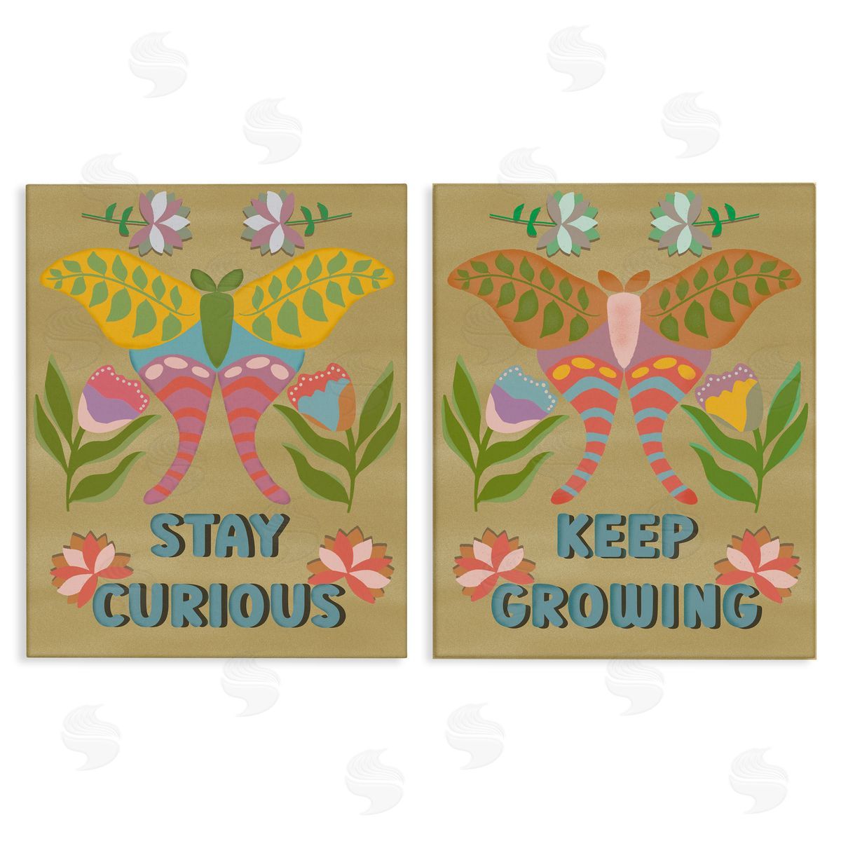 Stay Curious & Keep Growing Canvas Wall Art, Home Decor by Julia Fox