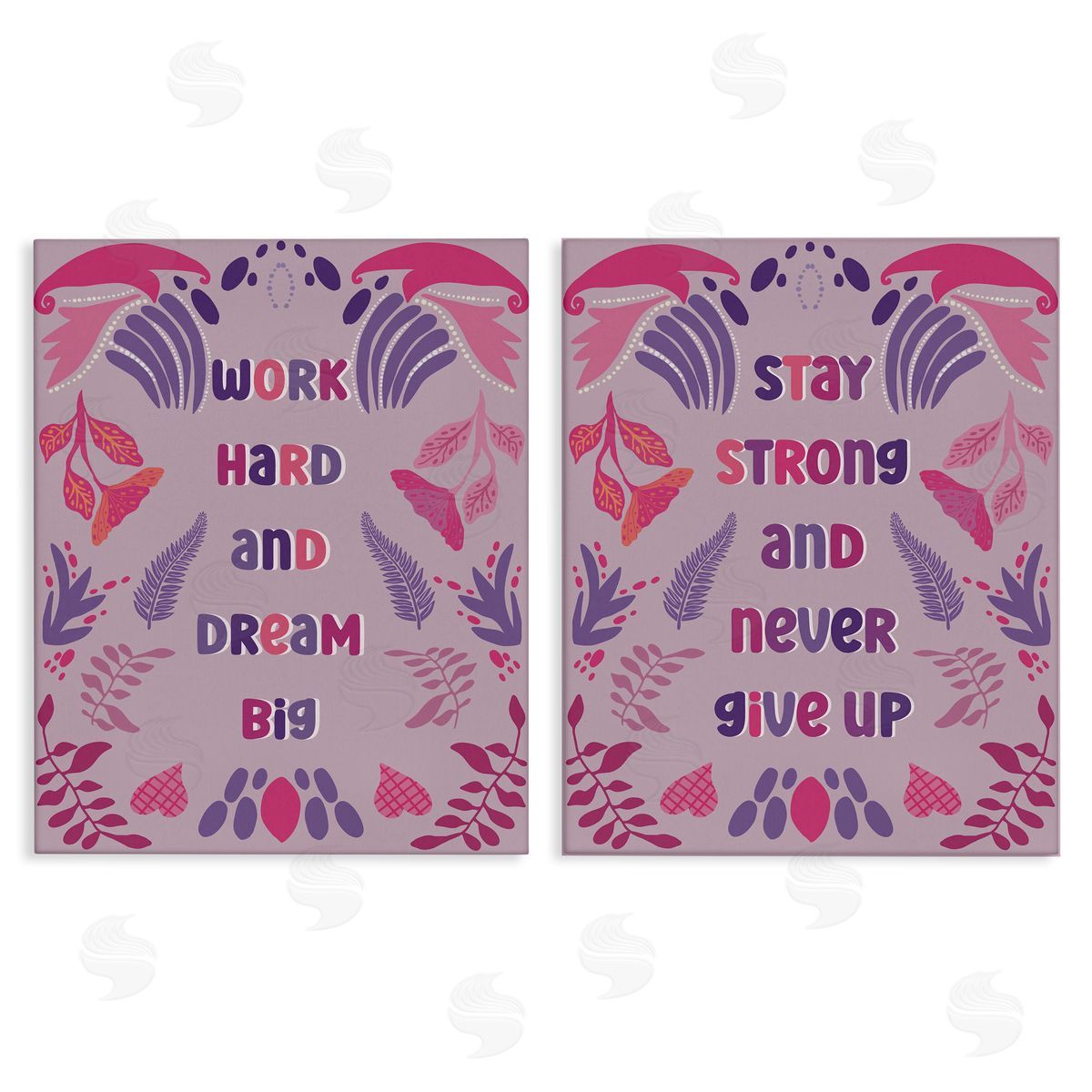 Purple Motivational Work Hard Canvas Wall Art, Home Decor by Julia Fox