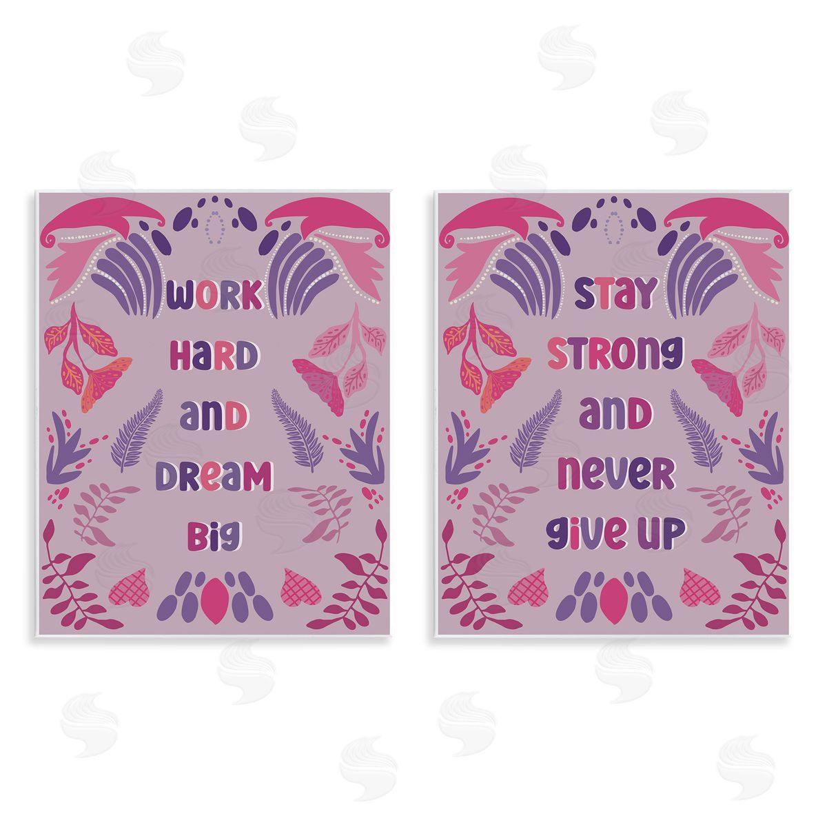 Purple Motivational Work Hard Wood Plaque Wall Art, Home Decor by Julia Fox