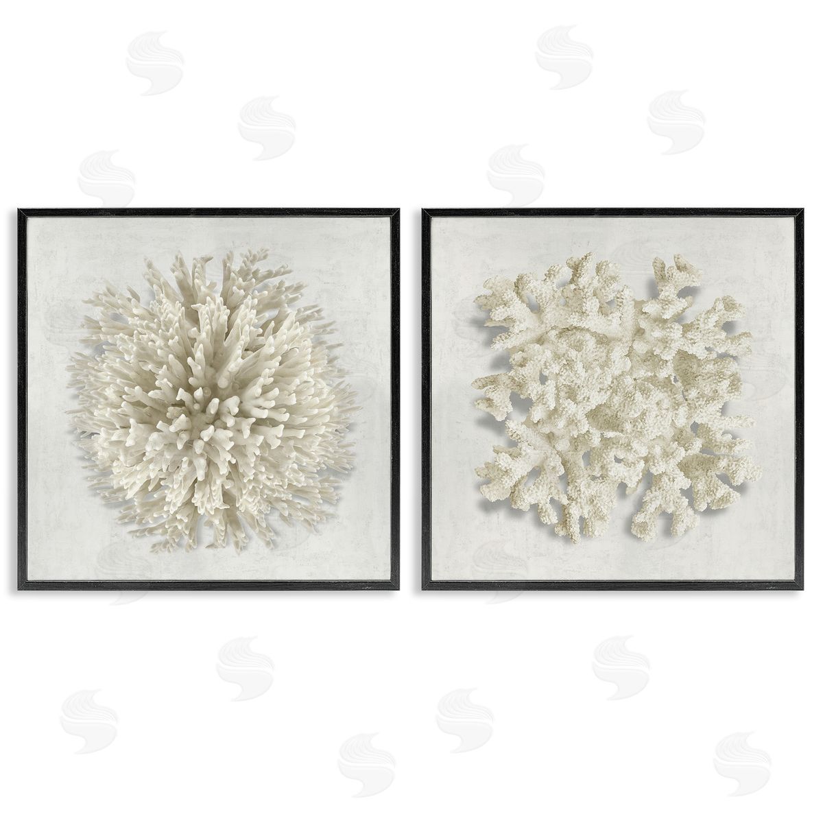 Distinct Natural Coral Black Frame Print Wall Art, Home Decor by Caroline Kelly