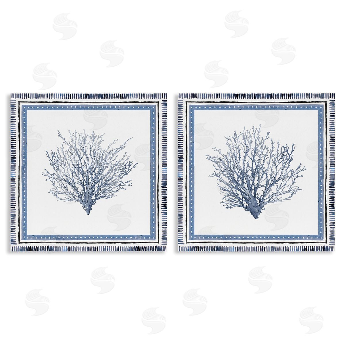 Maritime Coral Tendrils Canvas Wall Art, Home Decor by Lanie Loreth