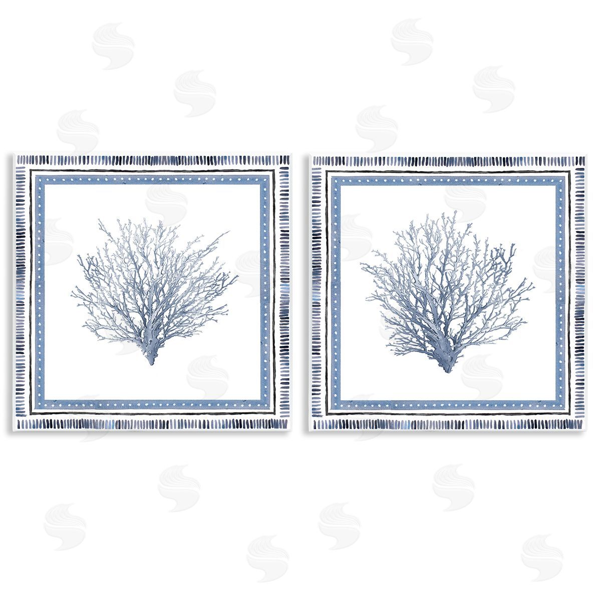 Maritime Coral Tendrils Wood Plaque Wall Art, Home Decor by Lanie Loreth