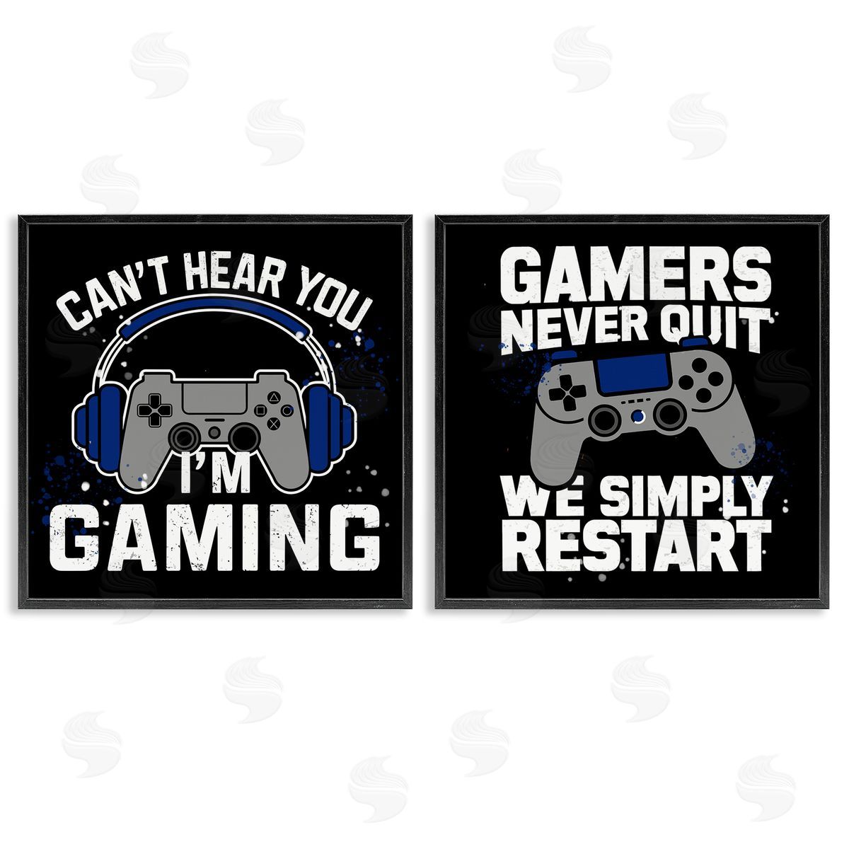 Hardcore Gamer Expressions Black Frame Print Wall Art, Home Decor by Kim Allen