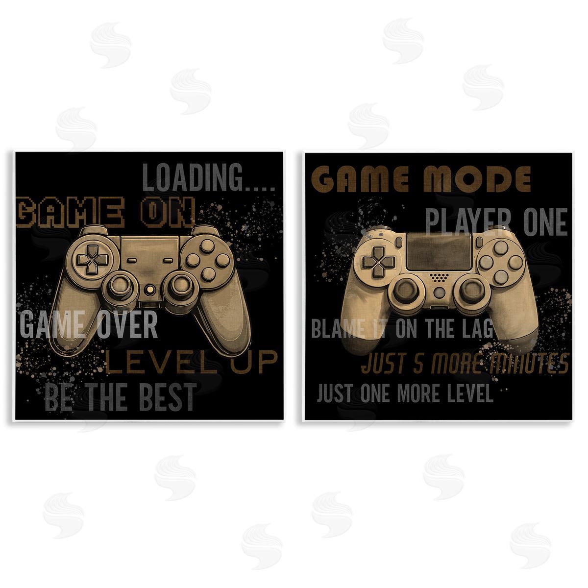 Vintage Game Controls & Phrases Wood Plaque Wall Art, Home Decor by Kim Allen