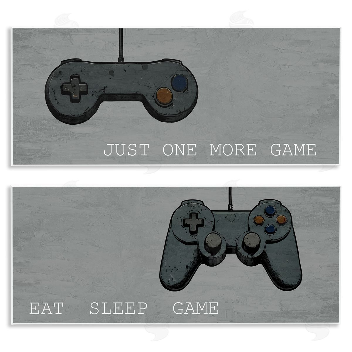 Gamer Phrases on Grey Wood Plaque Wall Art, Home Decor by Kim Allen