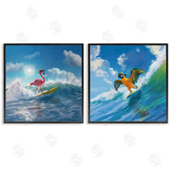 Jim Baldwin | Tropical Surfing Birds
