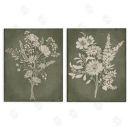 Cat Thurman Designs | Wildflower Silhouettes on Green