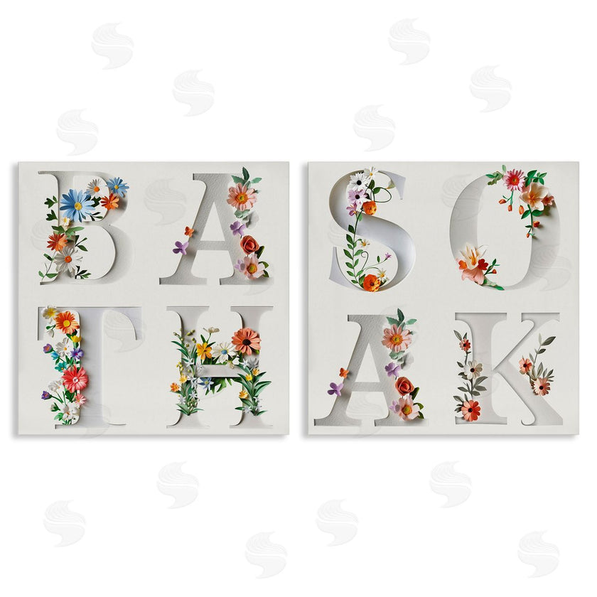 Susan Arnot | Relaxing Floral Bathroom Typography