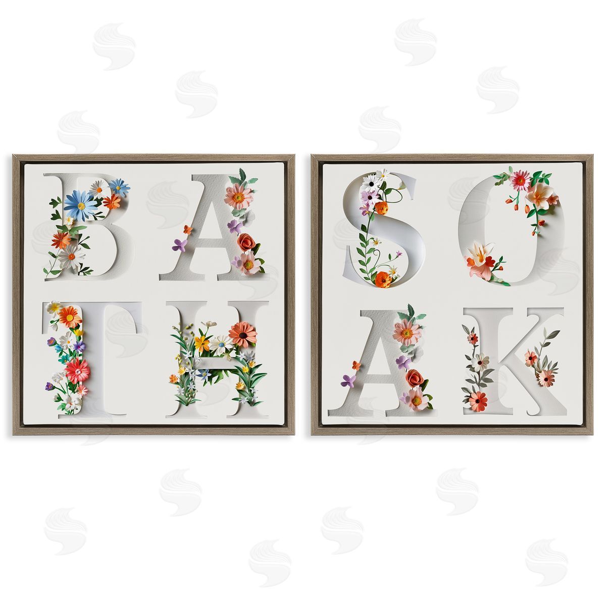 Susan Arnot | Relaxing Floral Bathroom Typography