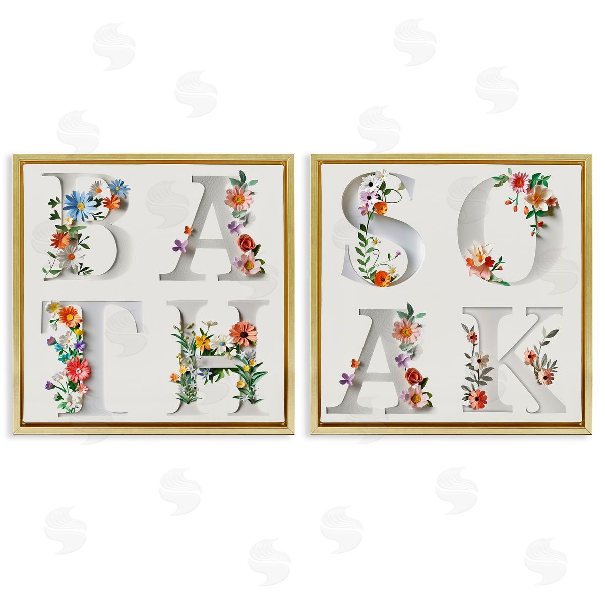 Susan Arnot | Relaxing Floral Bathroom Typography