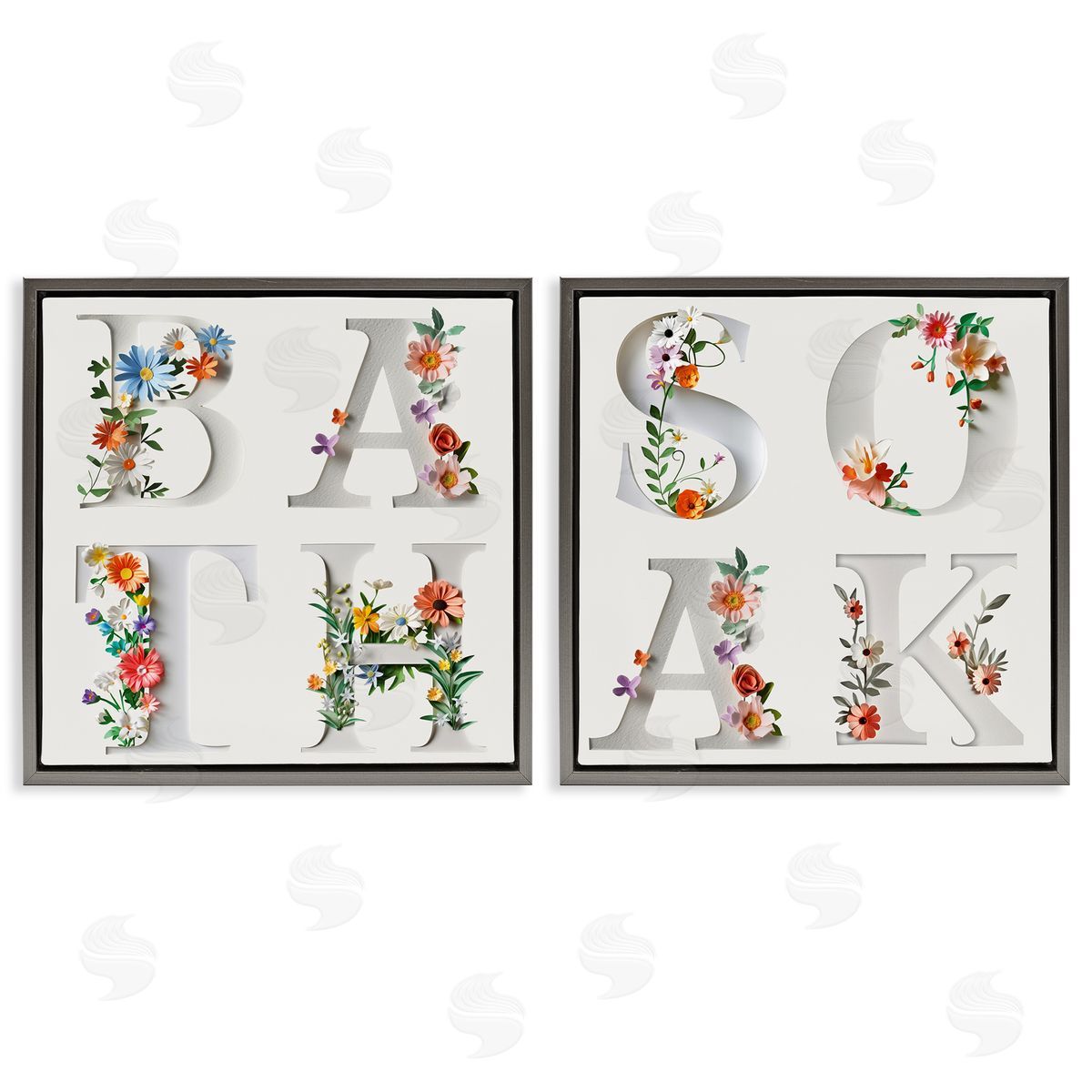 Susan Arnot | Relaxing Floral Bathroom Typography