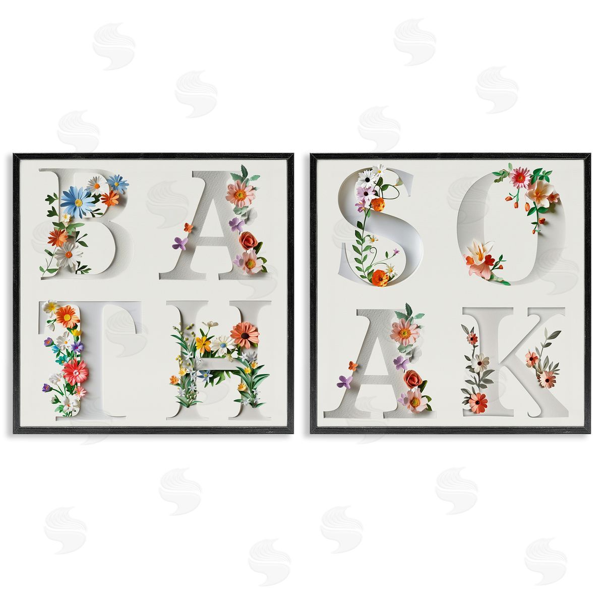 Susan Arnot | Relaxing Floral Bathroom Typography