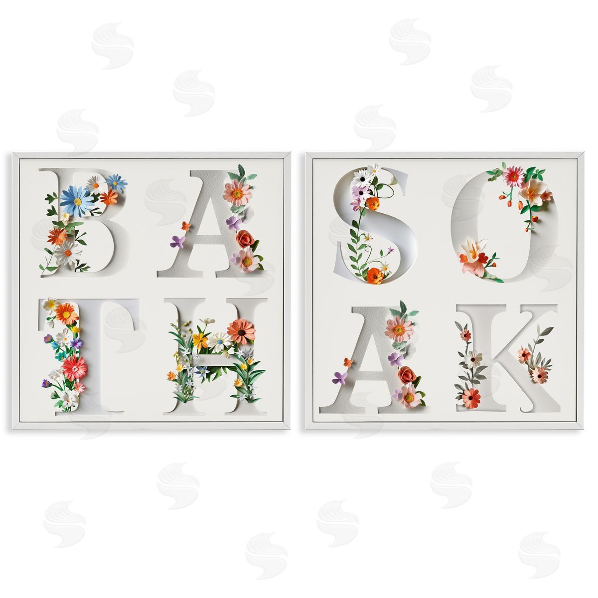 Susan Arnot | Relaxing Floral Bathroom Typography