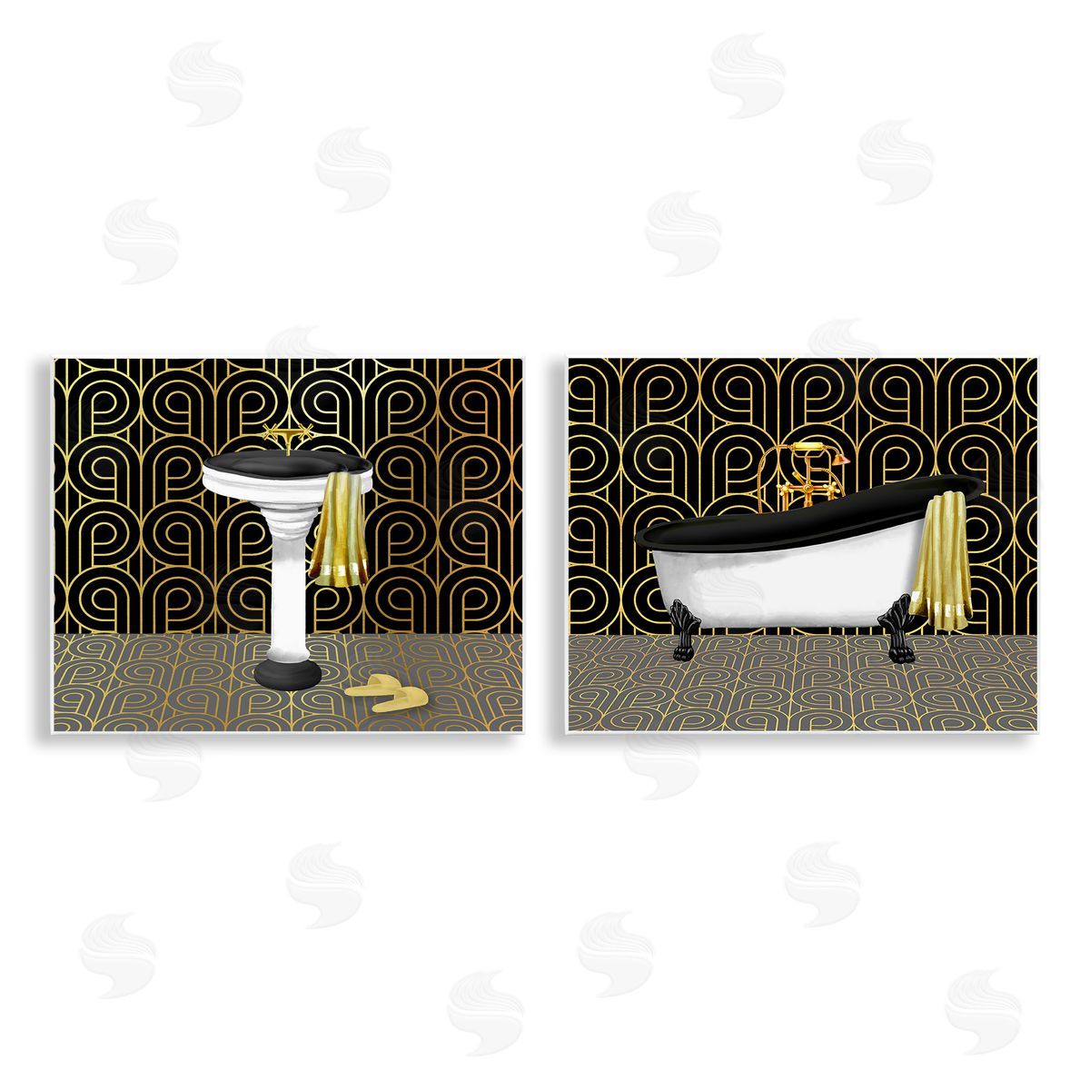 Conrad Knutsen | Elegant Geometric Deco Bathroom