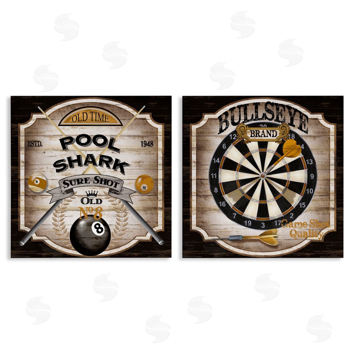 Conrad Knutsen Pub Sports Pool & Darts Canvas Wall Art Print