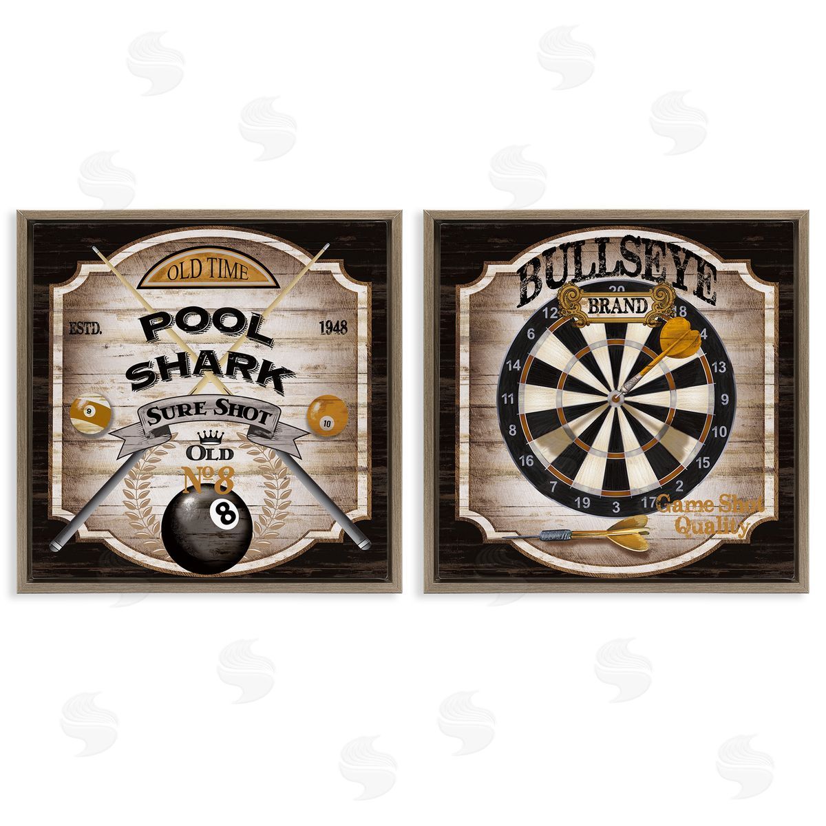 Conrad Knutsen Pub Sports Pool & Darts Canvas Wall Art Print