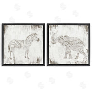 Janet Tava | Zebra & Elephant Boho Stripes