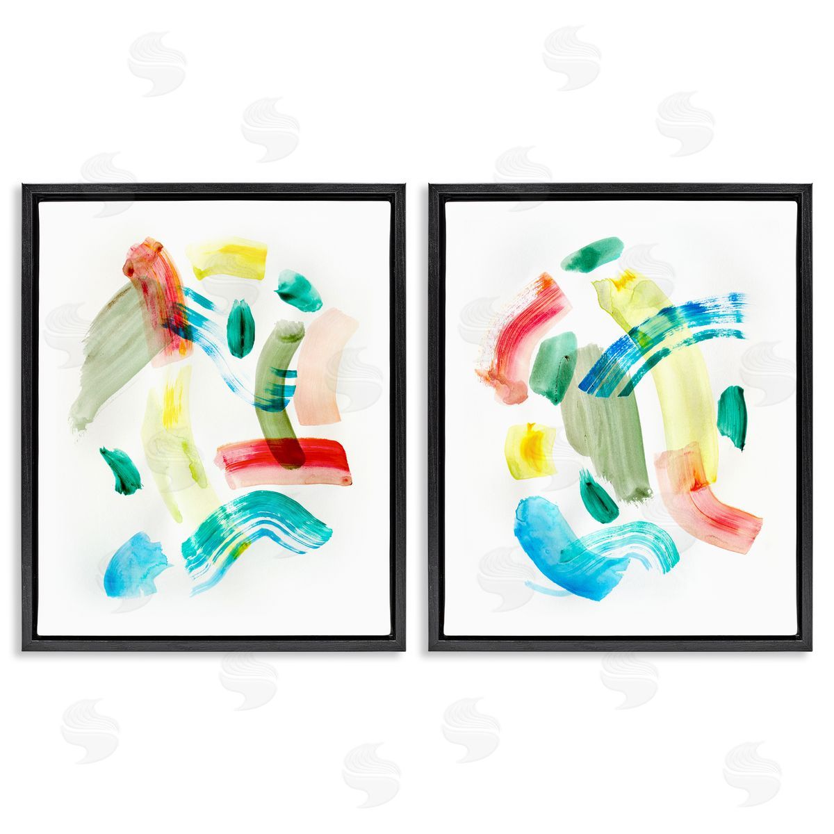 Macarana Abstract Hues Black Floating Frame Canvas Wall Art, Home Decor by Gemma Bardot