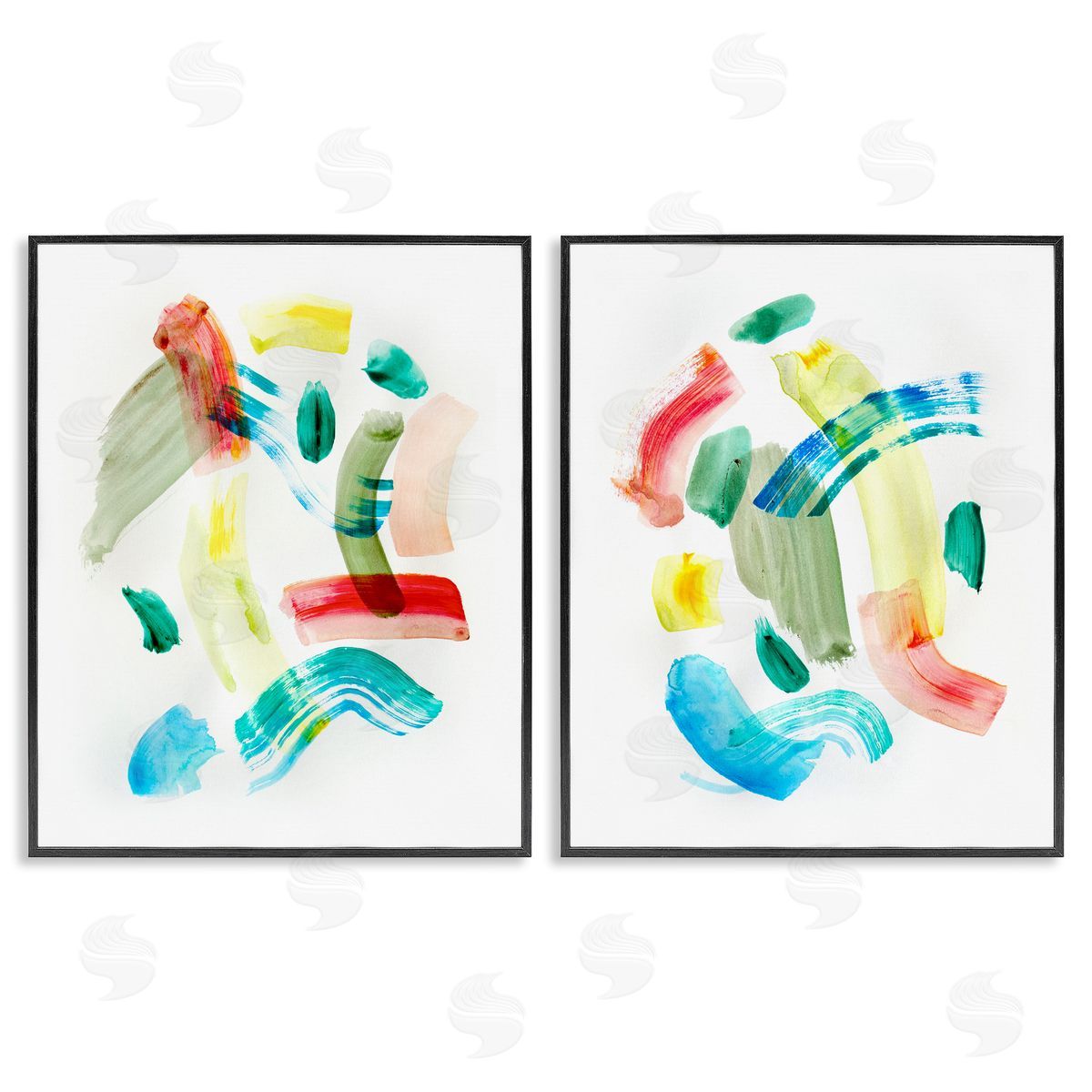 Macarana Abstract Hues Black Frame Print Wall Art, Home Decor by Gemma Bardot