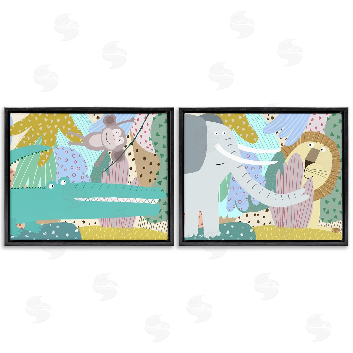 Carla Daly Whimsical Wild Jungle Animals Canvas Wall Art Print