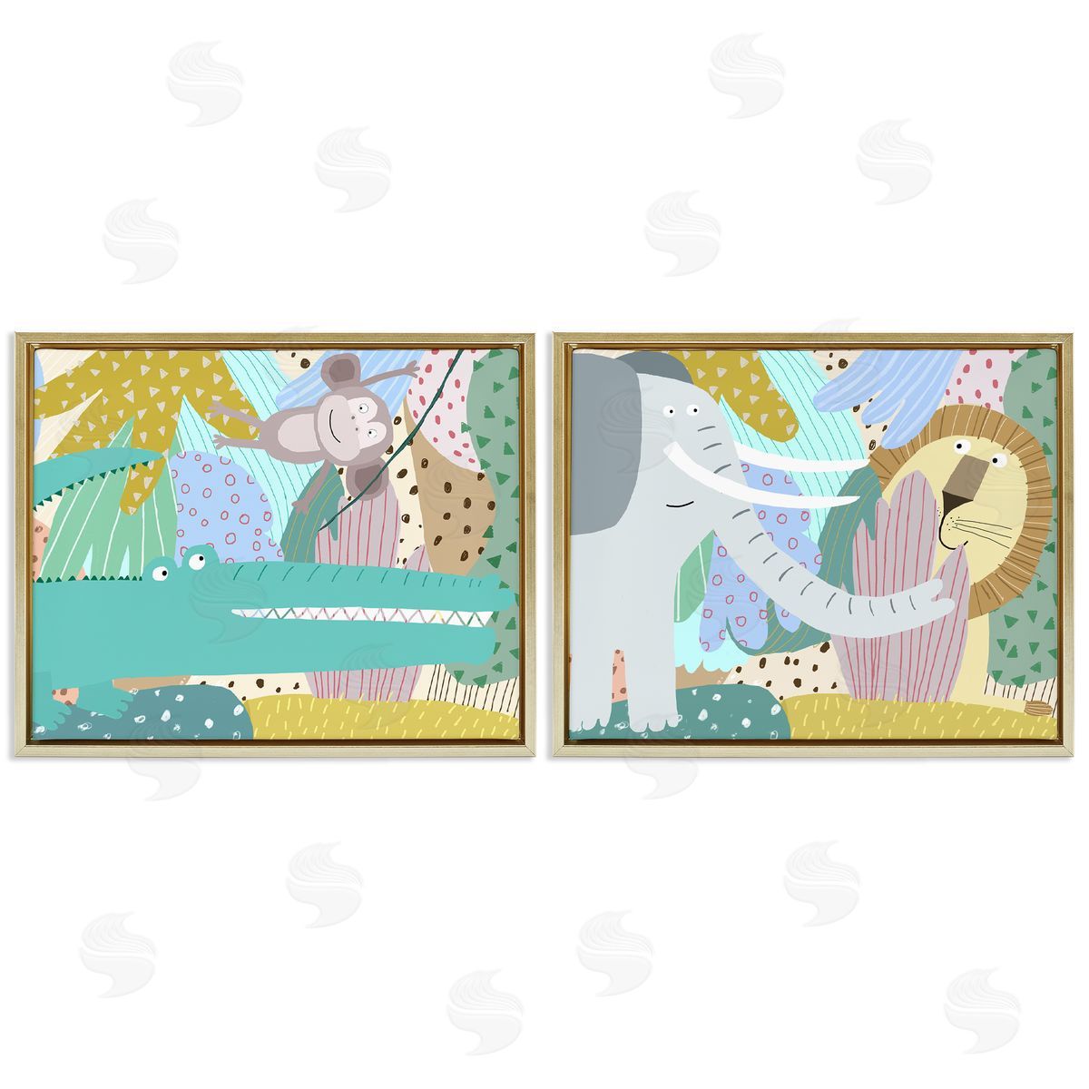 Carla Daly Whimsical Wild Jungle Animals Canvas Wall Art Print