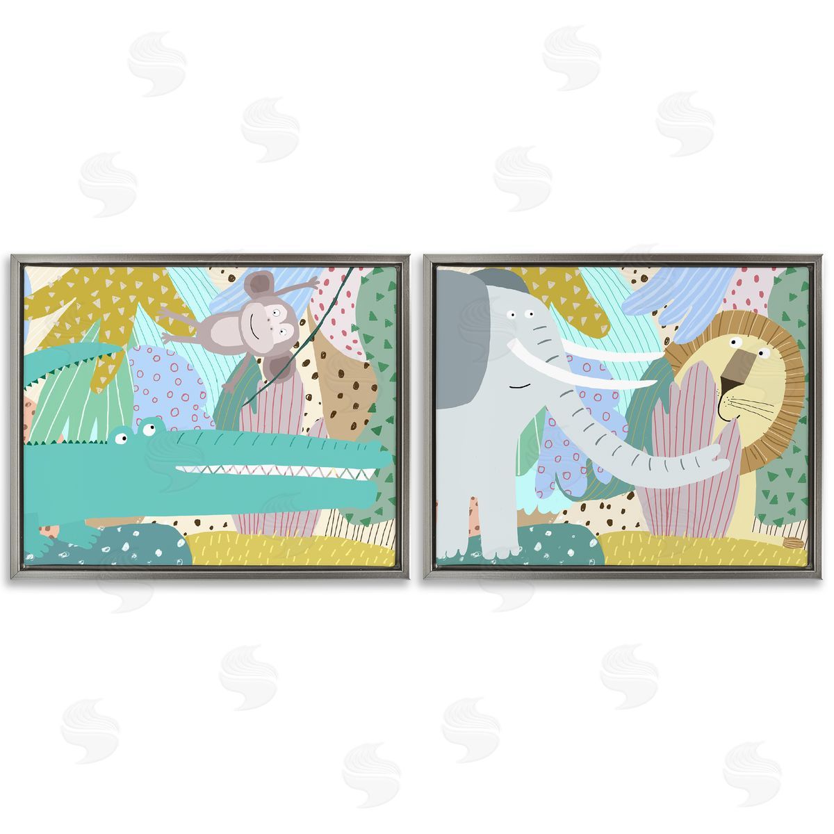 Carla Daly Whimsical Wild Jungle Animals Canvas Wall Art Print