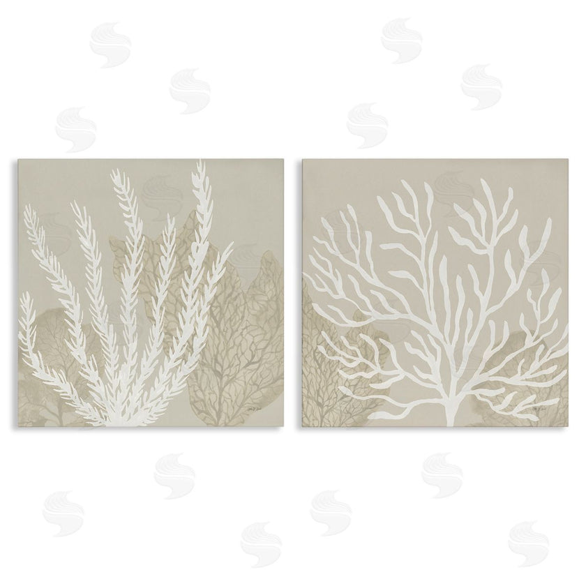 Yvette St. Amant | Muted Coral Branches on Beige