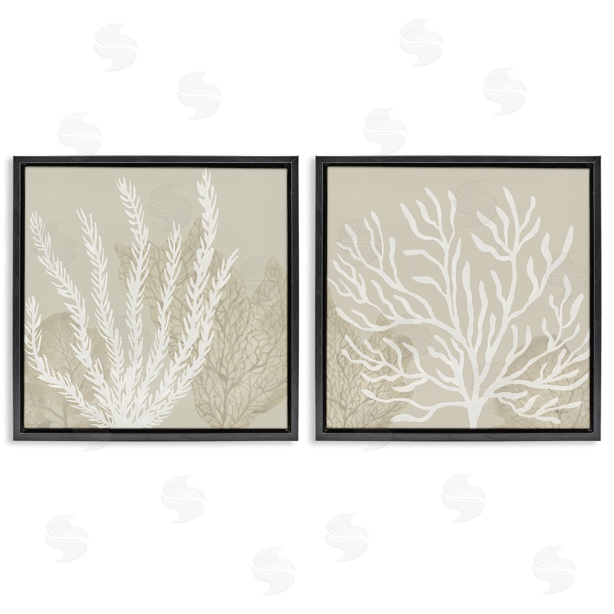 Yvette St. Amant | Muted Coral Branches on Beige