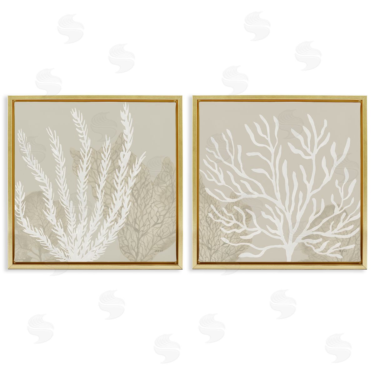 Yvette St. Amant | Muted Coral Branches on Beige