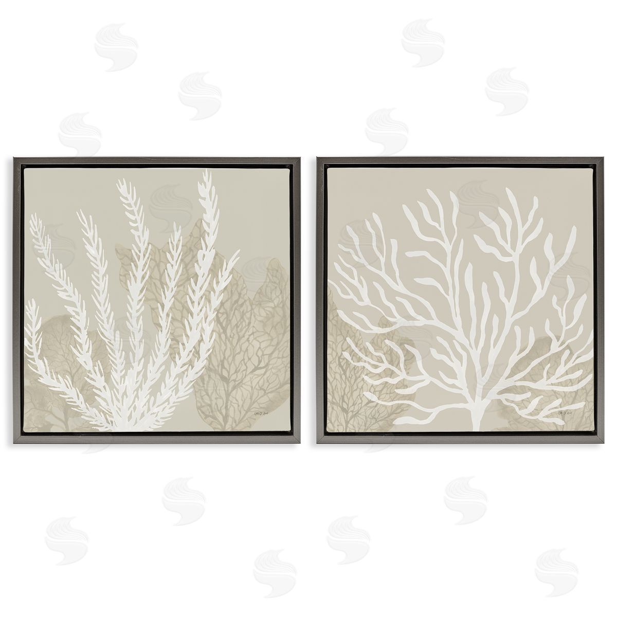 Yvette St. Amant | Muted Coral Branches on Beige